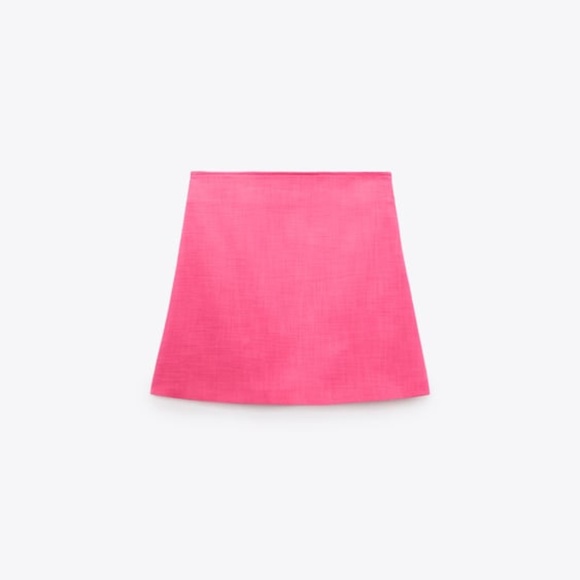 NWT ZARA HIGH-WAISTED SHORT SKIRT Fuchsia - Picture 2 of 4